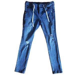 NWOT | Fashion Nova Men's Jeans | Medium Wash | Distressed | Ripped | Size: 36